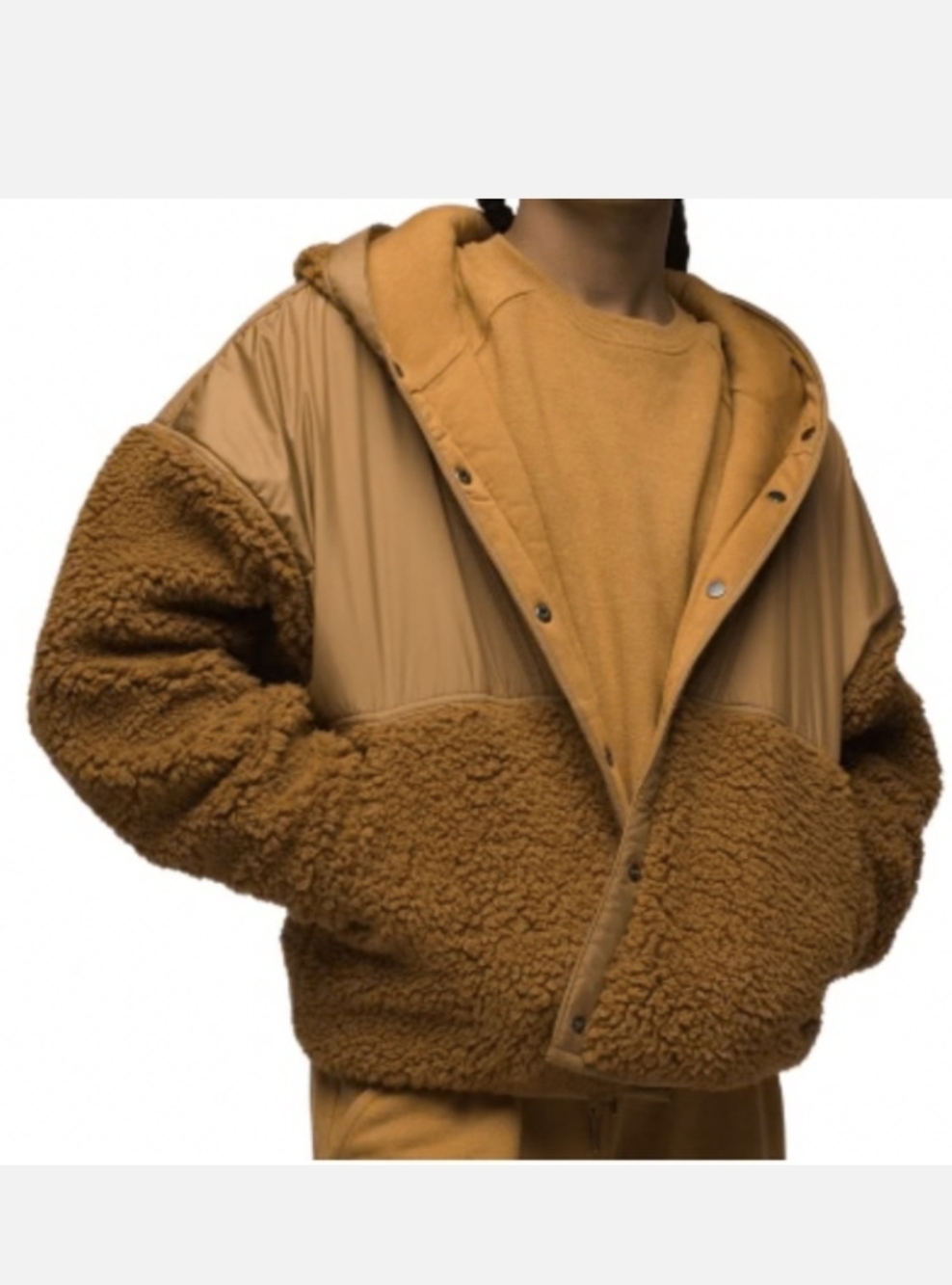Prana Men's Unisex Brown Polar Escape Teddy Bear Jacket, Size S